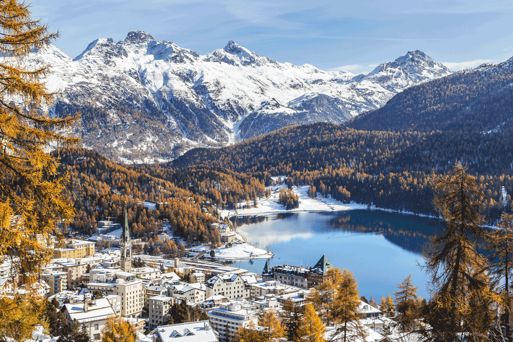 Endstation St. Moritz mit St. Moritzersee. Foto: © AdobeStock, Siyue Endstation St. Moritz.mit St. Moritzersee. Foto: © AdobeStock, Siyue